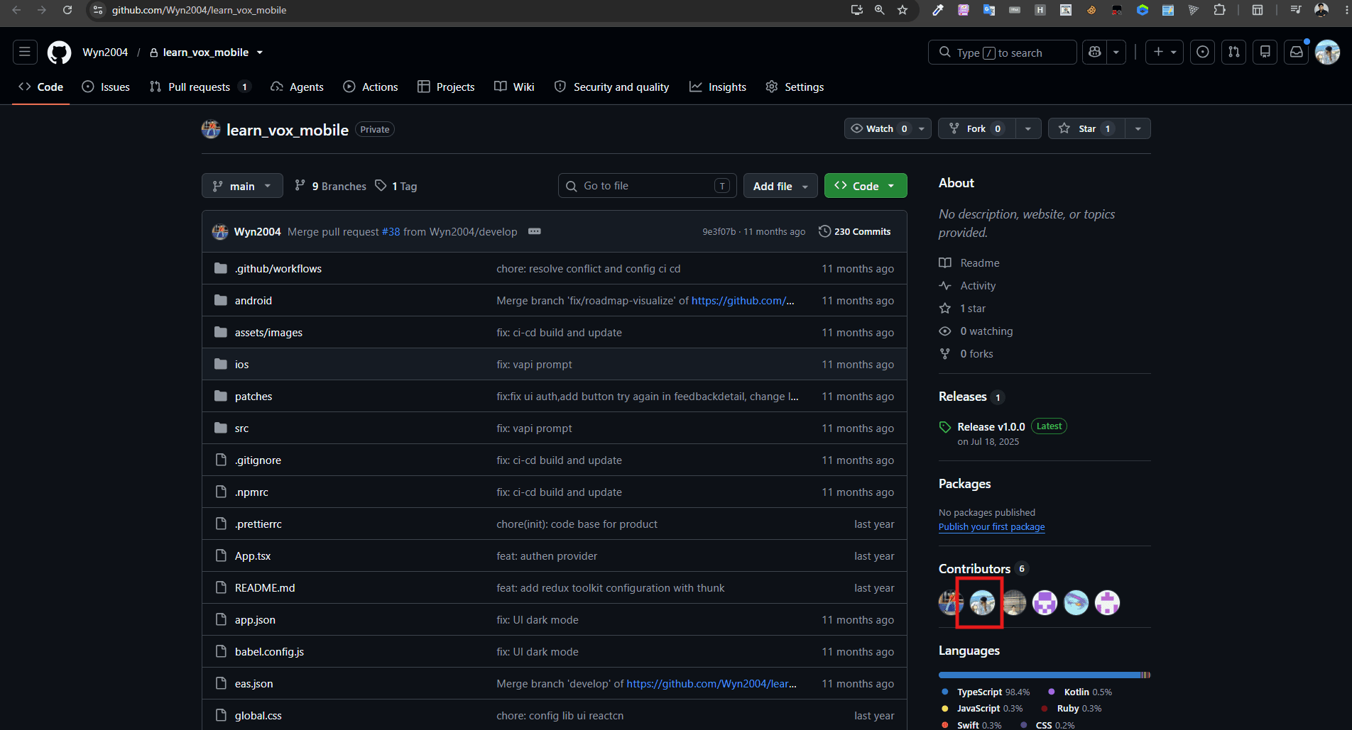 Learn Vox AI GitHub project evidence