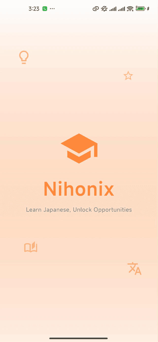 Nihonix welcome intro screen