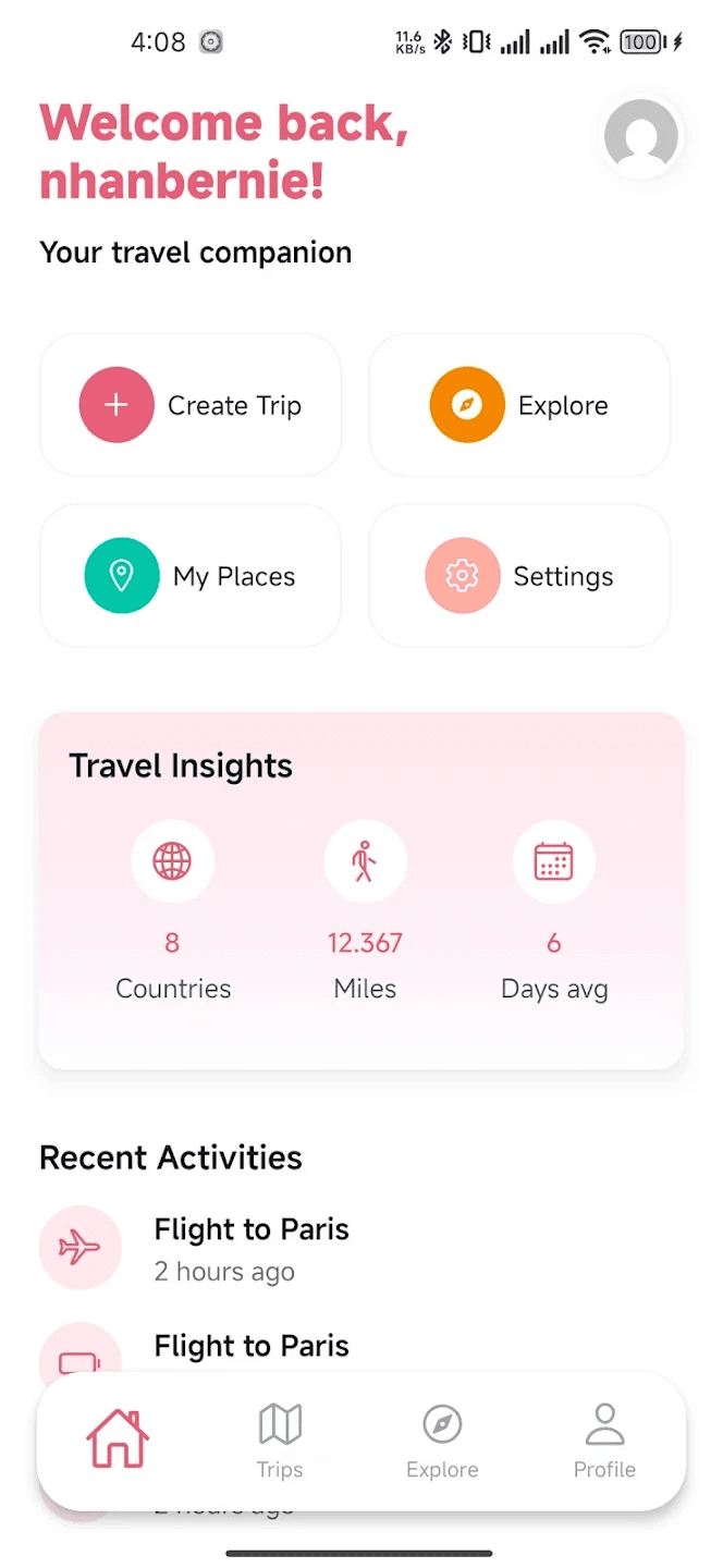 Schedoryn mobile homepage screen