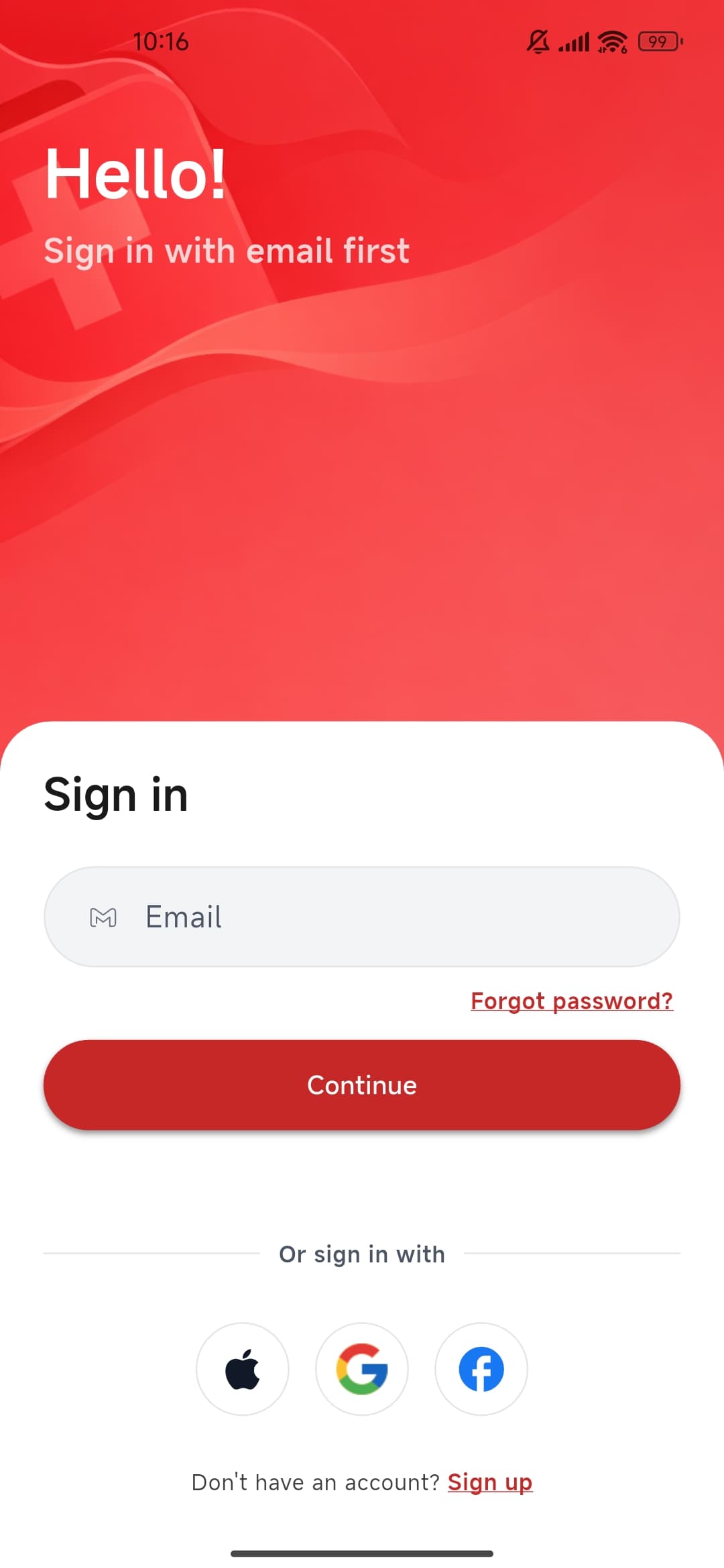 SFARS mobile login screen