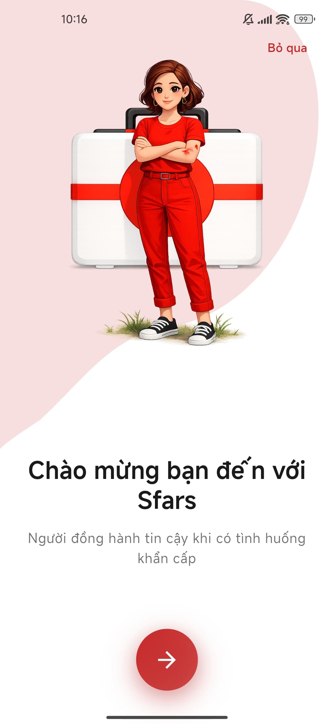 SFARS mobile welcome screen
