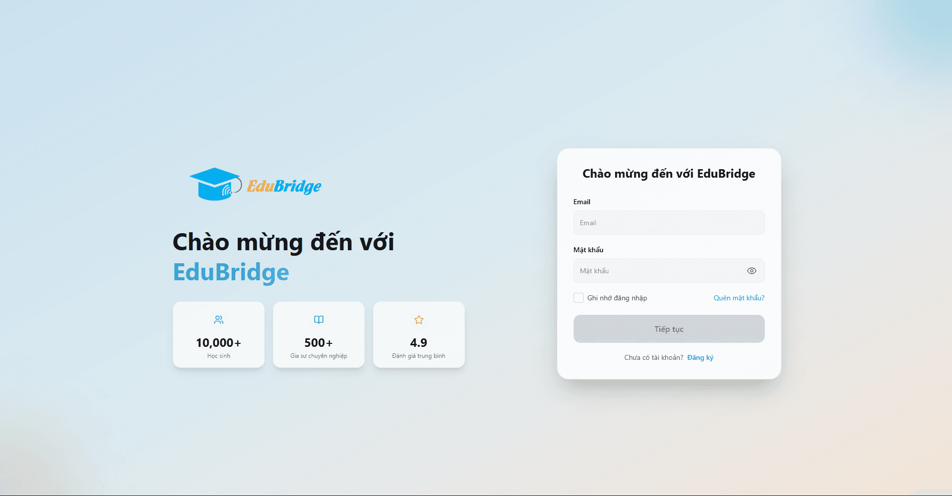 EduBridge online tutoring platform showcase